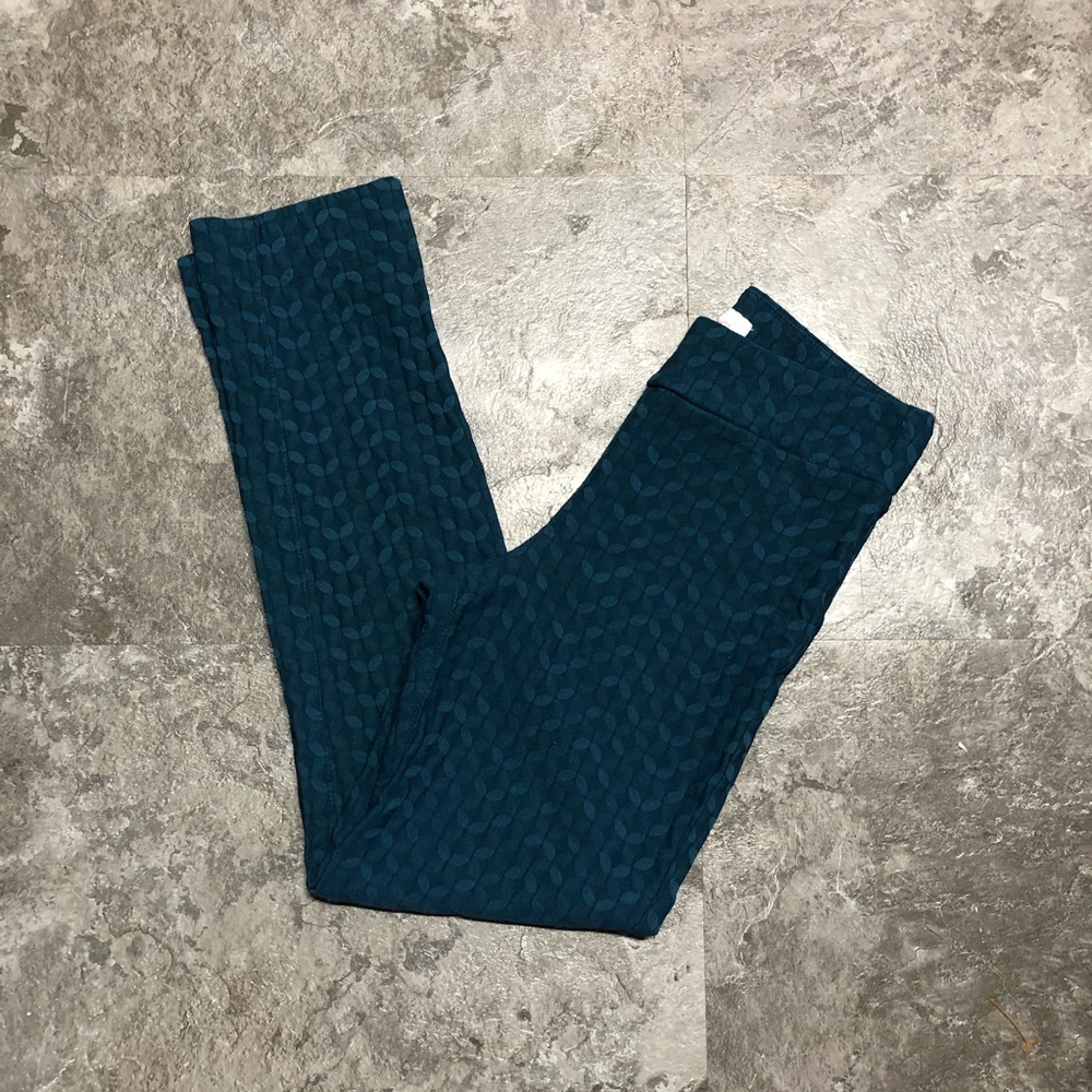 MARGARET LIKE NEW! Green/Blue Patterned Yoga Workout Activewear Pants size S